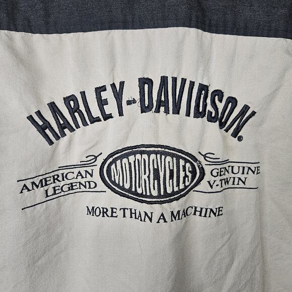 Vintage Harley Davidson Button Up Short Sleeve Shirt Mechanic Motorcycle Mens XL - Picture 7 of 9